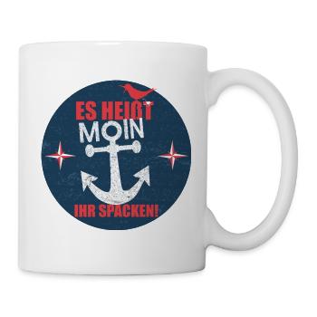 Es_heisst_Moin-_Ihr_Spacken - Tasse - Weiß - Rechts