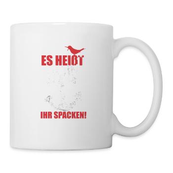 es_heisst_moin-_spacken - Tasse - Weiß - Rechts