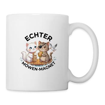 Katzen Echter Möwenmagnet - Tasse - Weiß - Rechts