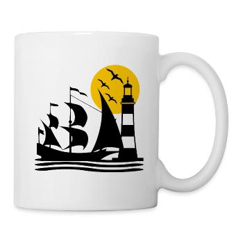 Voile - Mug blanc - blanc - Droite