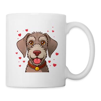 German Wirehaired Dog (Comic Portrait) - Mug - white - Right