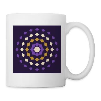 Golden purple mandala on night background - Mug - white - Right