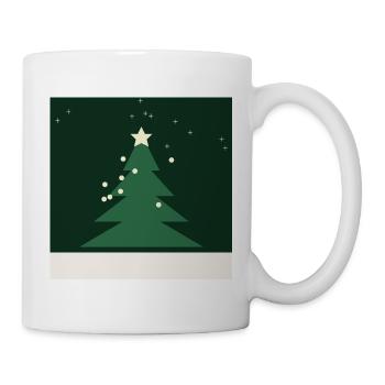 Arbre de Noël Minimaliste Vert Étoile - Mug blanc - blanc - Droite