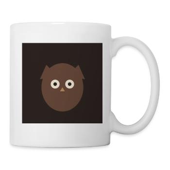 Minimalist Owl on Black - Mug - white - Right