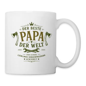 Der beste Papa der Welt – Sorgenfressern - Tasse - Weiß - Rechts
