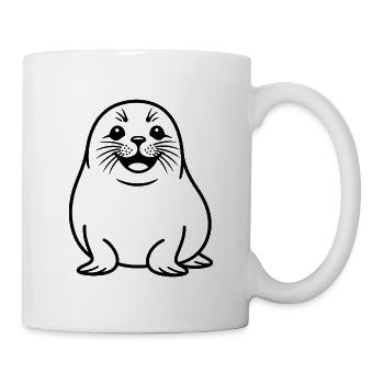 Cute Seal Line Drawing - Mug - white - Right
