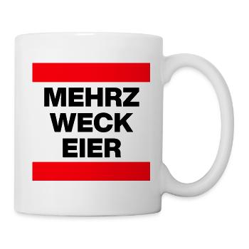 Mehrzweckeier MRZ LCK EIER, Humor, MÄRZ LECK EIER  - Tasse - Weiß - Rechts
