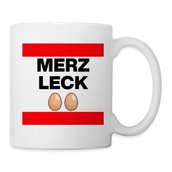 MRZ LCK EIER, Humor, MÄRZ LECK EIER, Mehrzweckeier - Tasse - Weiß - Rechts
