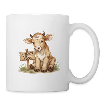 Amis Pas Nourriture Veau Droits des animaux véganes - Mug blanc - blanc - Droite