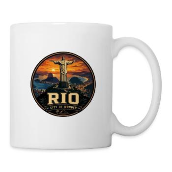 Rio de Janeiro Vintage Travel Badge - Mug - white - Right