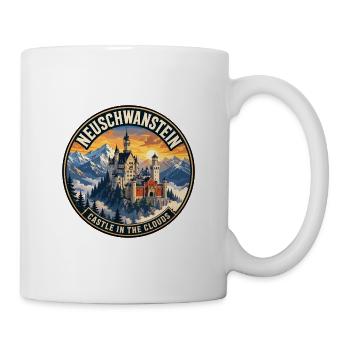 Neuschwanstein Castle Germany Vintage Badge - Mug - white - Right