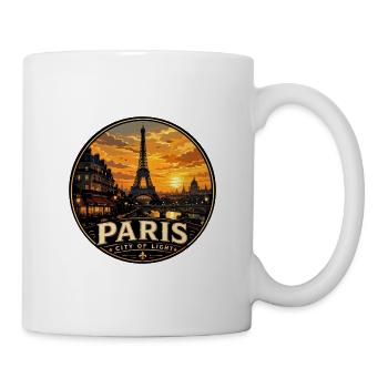 Paris City of Light Vintage Travel Badge - Mug - white - Right