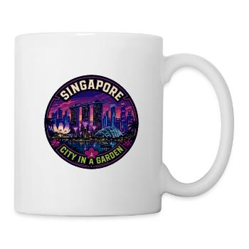 Singapore City in a Garden Vintage Badge - Mug - white - Right