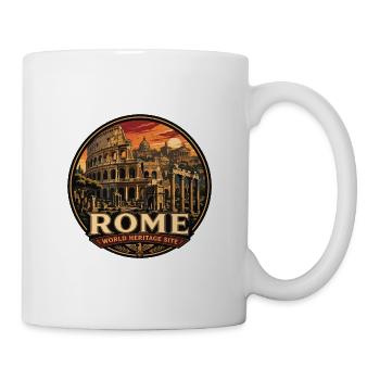 Rome Colosseum Ruins Vintage Travel Badge - Mug - white - Right
