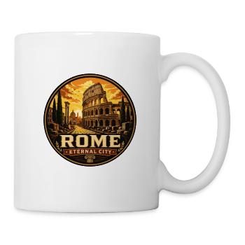 Rome Eternal City Colosseum Vintage Badge - Mug - white - Right