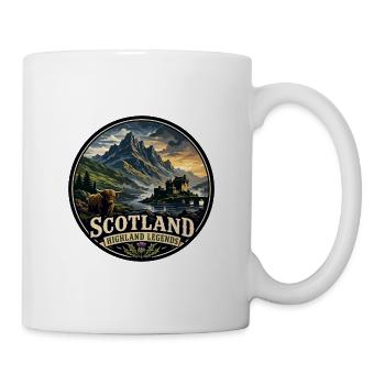 Scotland Highland Legends Vintage Travel Badge - Mug - white - Right