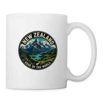 New Zealand Edge of the World Vintage Badge - Mug - white - Right