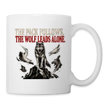 The Wolf Leads Alone Lone Wolf Gym Motivation Tee - Mug - white - Right