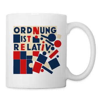 Ordnung ist Relativ – Geometrische Popkunst - Tasse - Weiß - Rechts