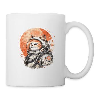 Astronauts Cat in Space – Japanese Retro - Mug - white - Right