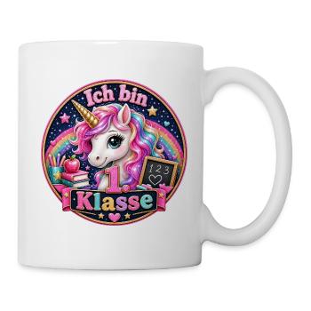 Ich bin 1. Klasse Einhorn - Tasse - Weiß - Rechts