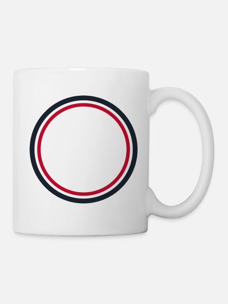 Kreis Rahmen Rot - Wunschtext Selbst Gestalten - Tasse - Weiß