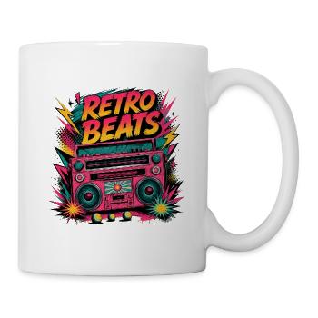 Retro Beats Boombox Neon Vibe - Mug - white - Right