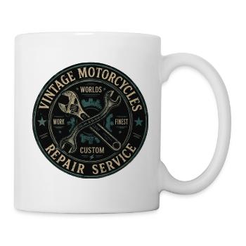 Vintage Motorcycle Repair Shield - Mug - white - Right