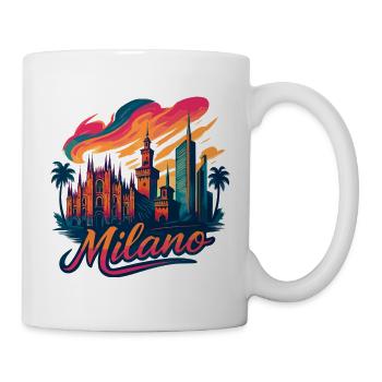 Milano Skyline: Epische Mailand Kunst in Stil - Tasse - Weiß - Rechts