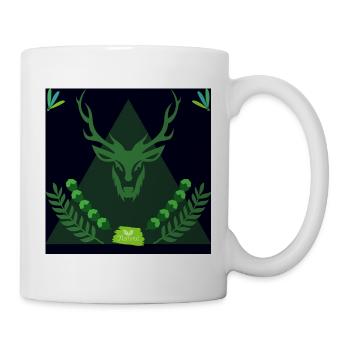 Forest spirit deer in triangle - Mug - white - Right