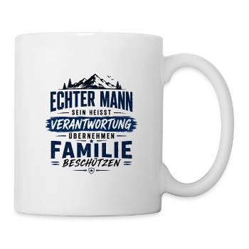 Echter Mann Verantwortung Familie - Tasse - Weiß - Rechts