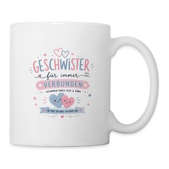Geschwisterliebe für immer verbunden - Tasse - Weiß - Rechts
