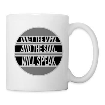 Silence L’esprit et l’âme parleront Ruhe Spruch - Mug blanc - blanc - Droite