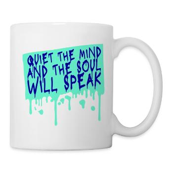 Silence L’esprit et l’âme parleront Ruhe Spruch - Mug blanc - blanc - Droite