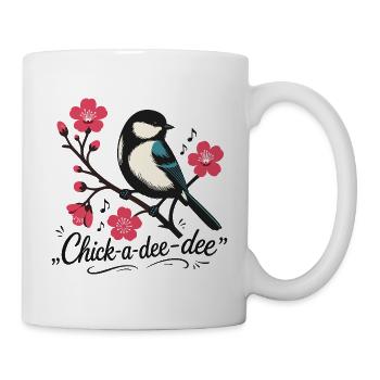 Chick-a-dee-dee-dee avec un chant d’oiseau - Mug blanc - blanc - Droite