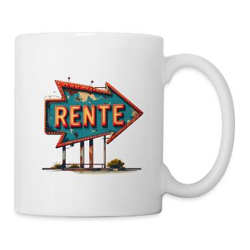 Pension Sign with Arrow – Vintage Retirement Design - Mug - white - Right