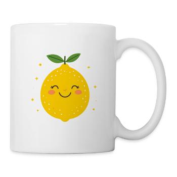 Drôle de citron jaune kawaï – Fruit mignon - Mug blanc - blanc - Droite