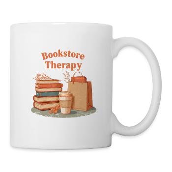 Bookstore Therapy Reading Books Retro - Mug - white - Right