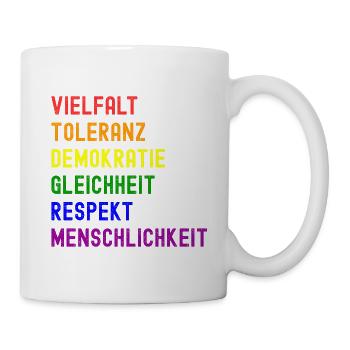 Vielfalt Toleranz Demokratie - Tasse - Weiß - Rechts
