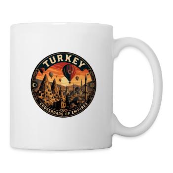 Turkey Cappadocia Balloons Vintage Travel Badge - Mug - white - Right