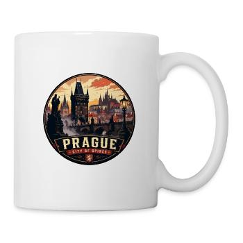 Prague City of Spires Vintage Badge - Mug - white - Right