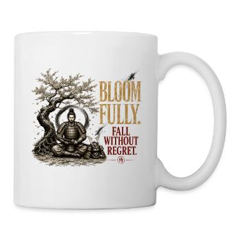 Bloom Fully Fall Without Regret Samurai Sakura - Mug - white - Right