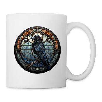 Hugin le Corbeau | Motif Viking Mystique - Mug blanc - blanc - Droite