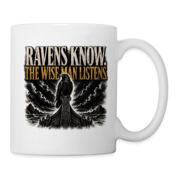 Ravens Know The Wise Man Listens Viking Shirt - Mug - white - Right