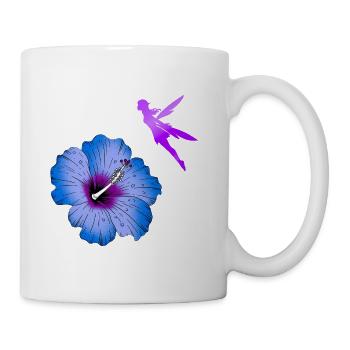 Hibiscus and flying fairies silhouette - Mug - white - Right