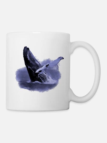 Buckelwal im meer - Tasse - Weiß