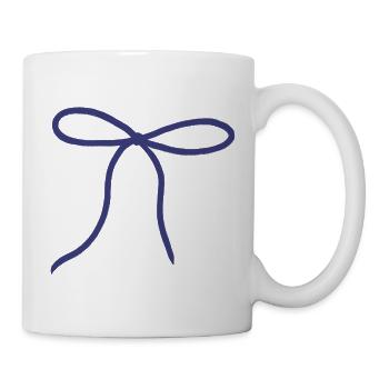 Blue Ribbon Bow Illustration - Mug - white - Right
