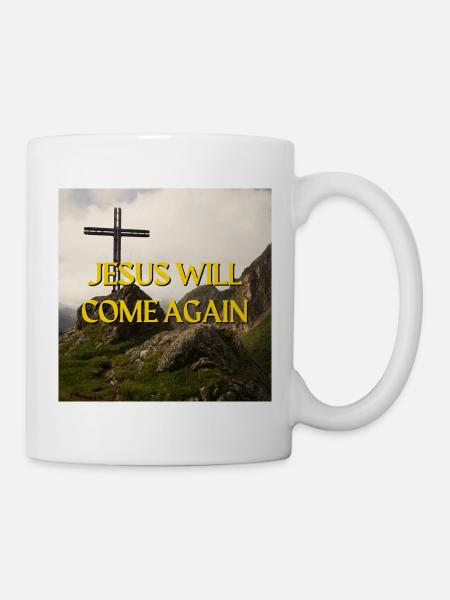 Jésus reviendra Mountain Cross Spiritual Gra - Mug blanc - blanc