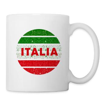 Italia Retro-Grunge Kreis - Tasse - Weiß - Rechts