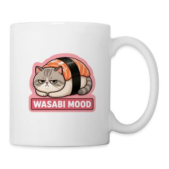 Angry Sushi Cat Salmon Nigiri Meme - Mug - white - Right